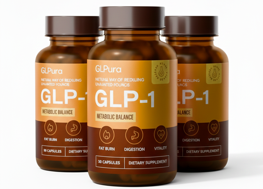 Três potes do suplemento GlycoQ Blood Support para controle glicêmico